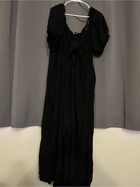 Eloquii Black Tie Front Maxi Dress
